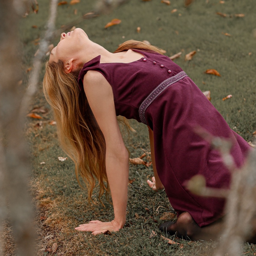Alyssa Nicole Wool Burgundy Mini Dress